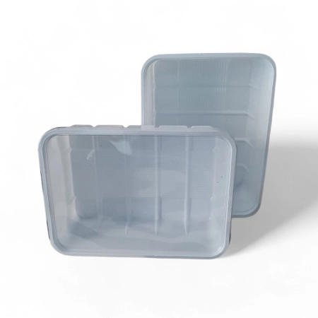 Pudełko z cieńkiego plastiku z pokrywką (1,2 litra) białe (10 sztuk)